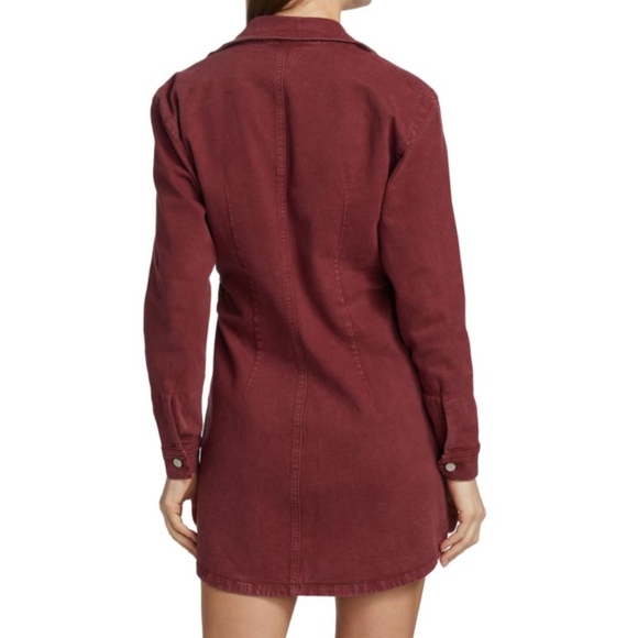 🔥Le Jean Eliza Brown Denim Asymmetrical Hem Shirtdress - Picture 10 of 16